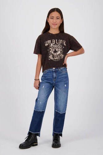 VINGINO T-shirt Heane met printopdruk bruin Meisjes Katoen Ronde hals Printopdruk 104 - Foto 3