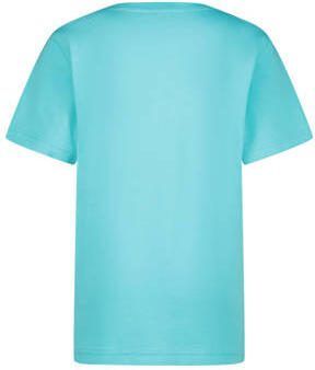 VINGINO T-shirt Hebor met logo aquablauw Jongens Katoen Ronde hals Logo 140