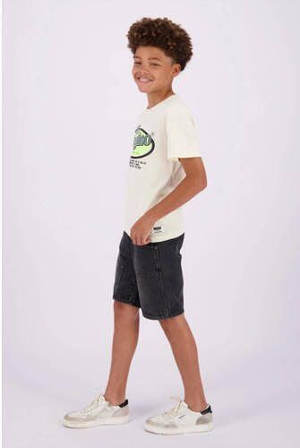 VINGINO T-shirt Hebor met logo offwhite Ecru Jongens Katoen Ronde hals 128 - Foto 2