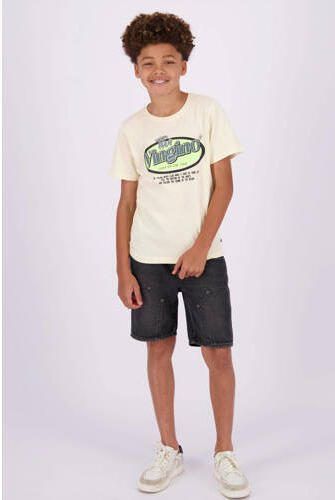 VINGINO T-shirt Hebor met logo offwhite Ecru Jongens Katoen Ronde hals 128 - Foto 3