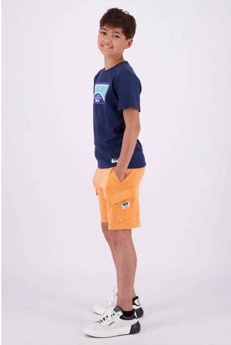 VINGINO T-shirt Hefor met logo donkerblauw Jongens Katoen Ronde hals Logo 128 - Foto 3