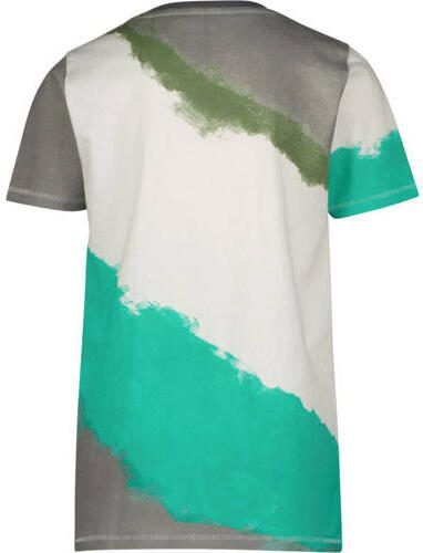 VINGINO T-shirt HEFTY zeegroen grijs wit Jongens Katoen Ronde hals Meerkleurig 104 - Foto 2