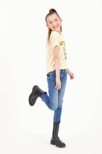 VINGINO T-shirt Hemly met printopdruk lichtgeel Meisjes Katoen Ronde hals 116 - Foto 3