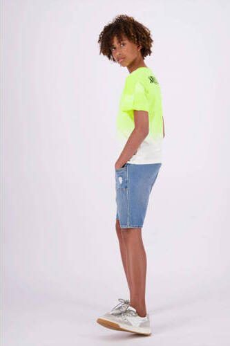 VINGINO T-shirt Hermo met backprint neon geel offwhite Jongens Katoen Ronde hals 140 - Foto 3