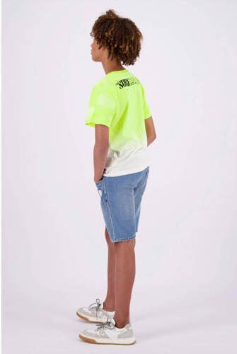 VINGINO T-shirt Hermo met backprint neon geel offwhite Jongens Katoen Ronde hals 140 - Foto 2