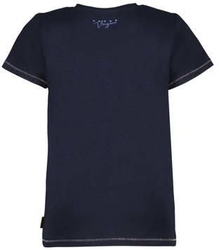 VINGINO T-shirt Hetty met printopdruk donkerblauw paars Meisjes Stretchkatoen Ronde hals 128