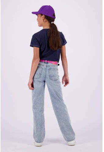 VINGINO T-shirt Hetty met printopdruk donkerblauw paars Meisjes Stretchkatoen Ronde hals 128 - Foto 2