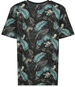 VINGINO T-shirt Hor met all over print zwart blauw Jongens Katoen Ronde hals 128