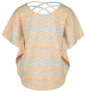 VINGINO T-shirt ILANA met all over print lichtblauw oranje Meisjes Viscose Boothals 110 - Foto 3