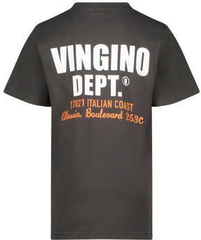 VINGINO T-shirt Jary met backprint donkergrijs Jongens Katoen Ronde hals 164 - Foto 3