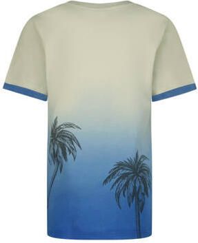 VINGINO T-shirt met all over print blauw lichtgrijs Jongens Katoen Ronde hals 140 - Foto 3