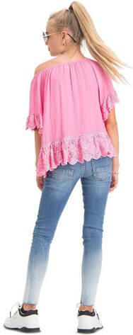 VINGINO T-shirt met all over print roze Meisjes Rayon Off shoulder All over print 140 - Foto 4
