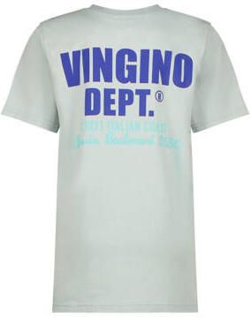 VINGINO T-shirt met backprint lichtblauw Jongens Katoen Ronde hals Backprint 128 - Foto 3