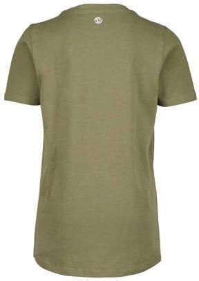 VINGINO T-shirt met logo army groen Jongens Stretchkatoen Ronde hals Logo 104 - Foto 4