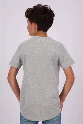 VINGINO T-shirt met logo grijs melange Jongens Stretchkatoen Ronde hals 104 - Foto 2