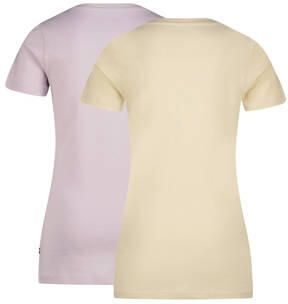 VINGINO T-shirt set van 2 lila ecru Paars Jongens Katoen V-hals Effen 128
