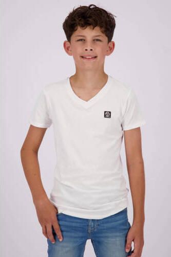 VINGINO T-shirt wit Jongens Stretchkatoen V-hals Effen 158 164
