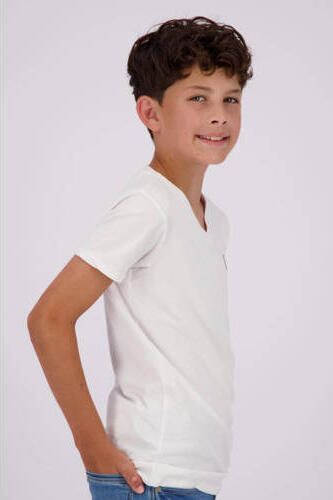 VINGINO T-shirt wit Jongens Stretchkatoen V-hals Effen 158 164 - Foto 3