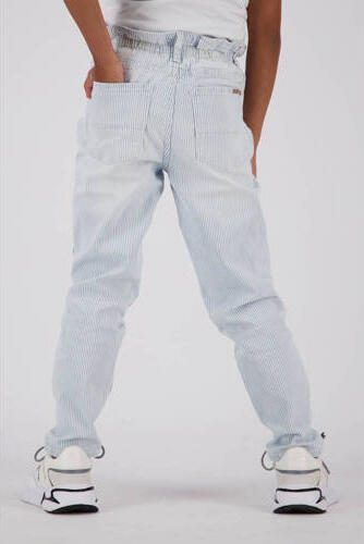 VINGINO tapered fit jeans Claudia striped denim Blauw Effen 158 - Foto 2