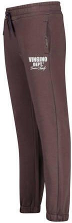 VINGINO tapered fit joggingbroek Basic met printopdruk aubergine Paars Jongens Sweat 140 - Foto 1