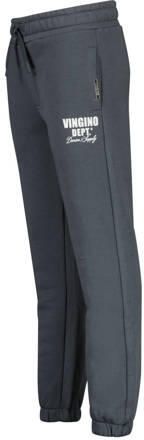 VINGINO tapered fit joggingbroek Basic met printopdruk donkergrijs Jongens Sweat 104