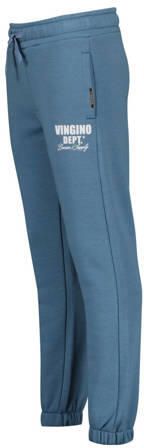 VINGINO tapered fit joggingbroek Basic met printopdruk zachtblauw Jongens Sweat 164