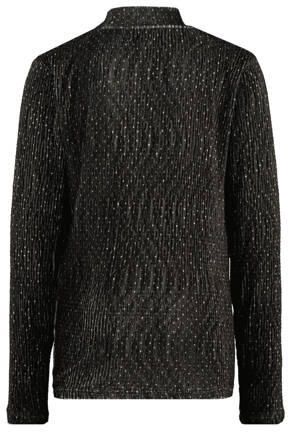 VINGINO top Janna met glitters zwart goud Meisjes Polyester Opstaande kraag 104