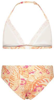 VINGINO triangel bikini Zarley met ruches oranje Meisjes Polyester All over print 104