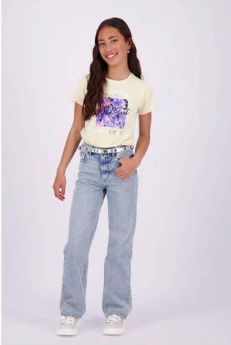 VINGINO wide leg jeans Cato light indigo Blauw Meisjes Katoen Effen 134 - Foto 3