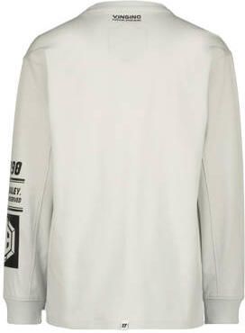 VINGINO x Daley longsleeve Heffaro met printopdruk lichtgrijs Jongens Stretchkatoen Ronde hals 122 128