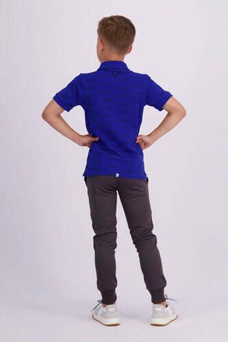 VINGINO x Messi polo Kapod met all over print hardblauw Jongens Stretchkatoen Polokraag 104