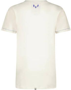 VINGINO x Messi T-shirt met printopdruk wit hardblauw Jongens Stretchkatoen Ronde hals 116