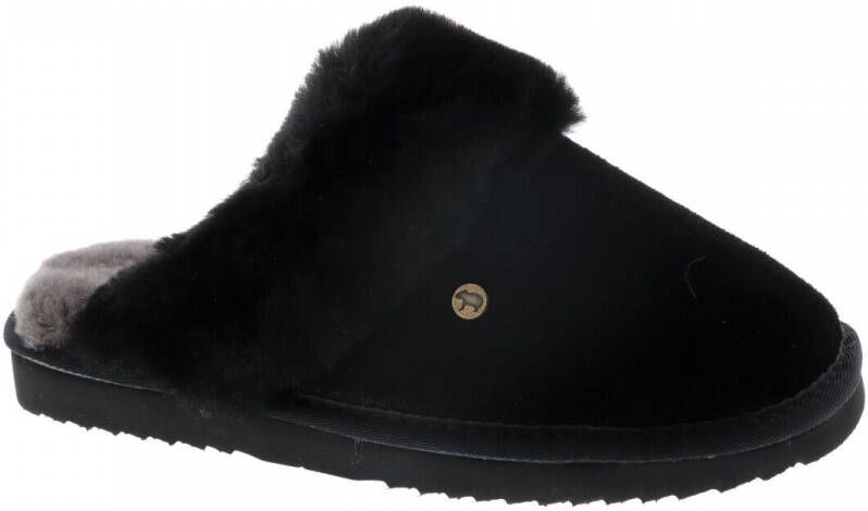 Warmbat Wolkachtige Suède Slipper Black Dames - Foto 3