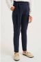 WE Fashion gestreepte tapered fit broek donkerblauw wit Meisjes Polyester 104 - Thumbnail 2