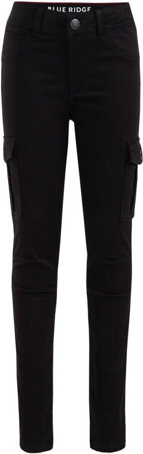 WE Fashion super skinny cargobroek zwart 28 inch Meisjes Katoen Effen 104 - Foto 2