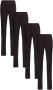 WE Fashion legging set van 4 zwart Meisjes Stretchkatoen Effen 110 116 - Thumbnail 2