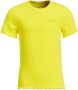 WE Fashion ribgebreid T-shirt met borduursels geel Meisjes Katoen Ronde hals 122 128 - Thumbnail 2