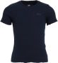 WE Fashion ribgebreid T-shirt met borduursels donkerblauw Meisjes Katoen Ronde hals 110 116 - Thumbnail 2
