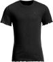 WE Fashion ribgebreid T-shirt met borduursels zwart Meisjes Katoen Ronde hals 110 116 - Thumbnail 2