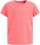 WE Fashion T-shirt van gerecycled polyester roze Effen 110 116 - Thumbnail 2