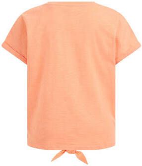 WE Fashion T-shirt oranje Meisjes Katoen Ronde hals Effen 92