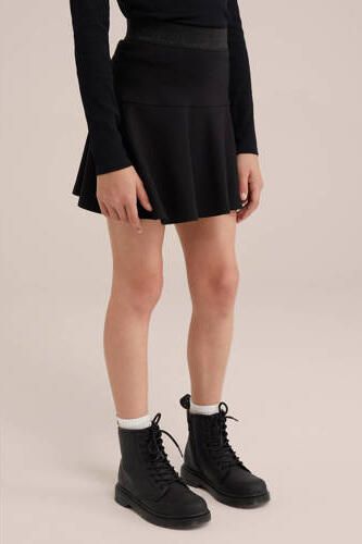 WE Fashion a-lijn rok zwart Meisjes Viscose Effen 134 140 - Foto 3