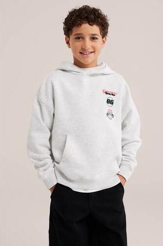 WE Fashion Bad Boys sweater met backprint lichtgrijs Backprint