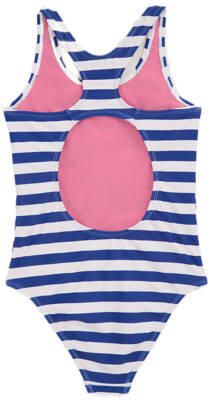 WE Fashion badpak blauw wit Meisjes Polyamide Streep 170 176