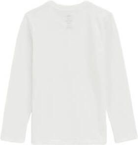 WE Fashion basic longsleeve wit Jongens Stretchkatoen V-hals Effen 134 140