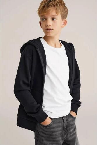 WE Fashion basic T-shirt wit Jongens Stretchkatoen Ronde hals Effen 110 116 - Foto 5