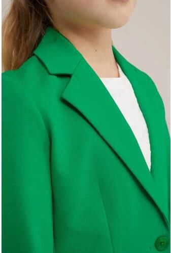 WE Fashion blazer kikkergroen Meisjes Stretchkatoen V-hals Effen 110 116 - Foto 2