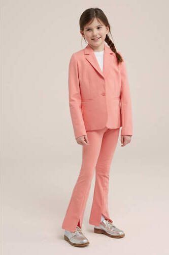 WE Fashion blazer oranje Meisjes Stretchkatoen V-hals Effen 110 116 - Foto 3