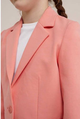 WE Fashion blazer oranje Meisjes Stretchkatoen V-hals Effen 110 116 - Foto 2