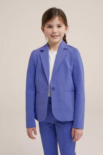 WE Fashion blazer paarsblauw Meisjes Stretchkatoen V-hals Effen 110 116 - Foto 2